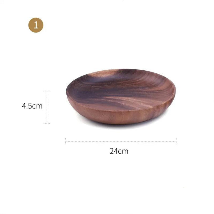 Elegant Rustic Wooden Bowl for Serving Salads and Fruits