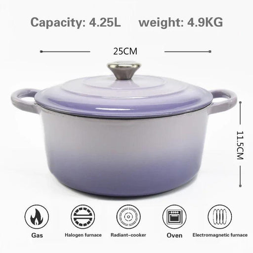 Deluxe Enamelled Cast Iron Soup and Stew Cooking Set - Induction Ready