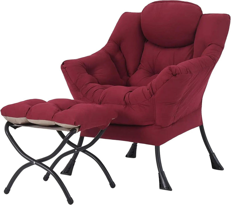 Elegant Lounge Chair Ensemble with Ottoman and Storage Compartment