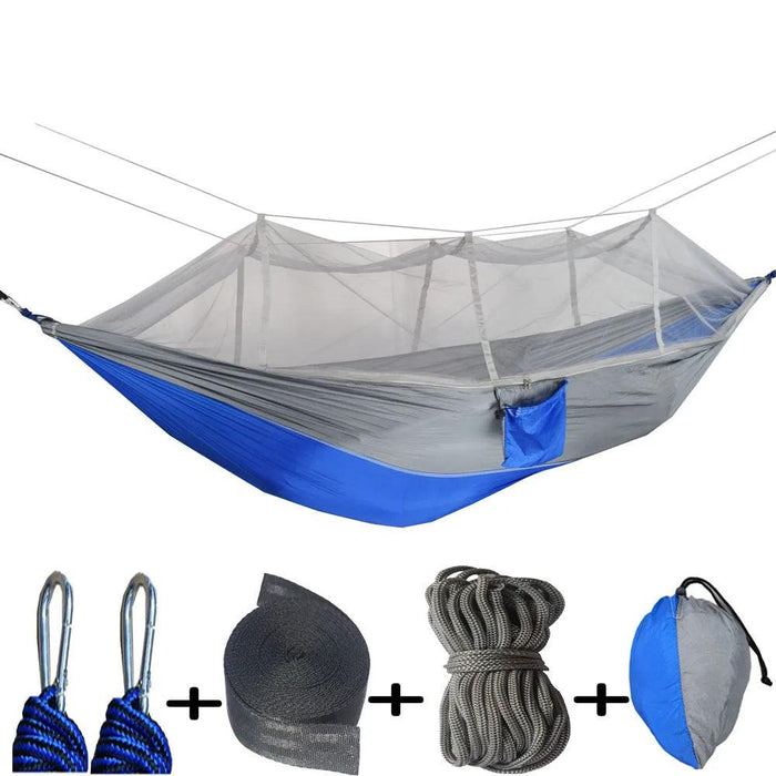 Outdoor Adventure Hammock with Insect Protection - Lightweight Portable Hanging Bed for Camping Comfort