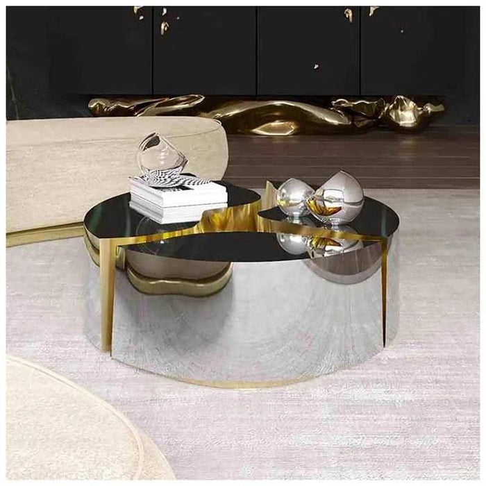 Elegant Gold-Finished Stainless Steel Coffee Table: A Stylish Addition for Modern Interiors