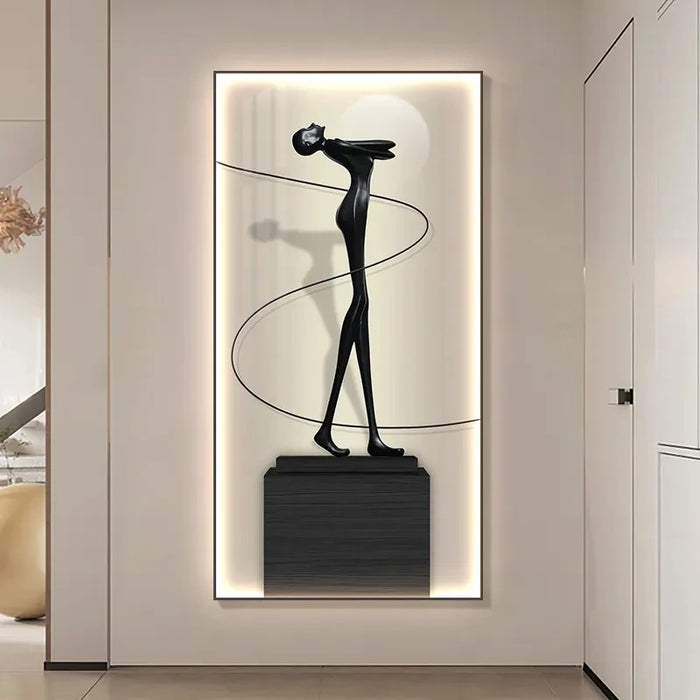 Artistic LED Wall Light with Contemporary Figure Art and Dazzling Crystal Accents - Chic Home Decor Illumination