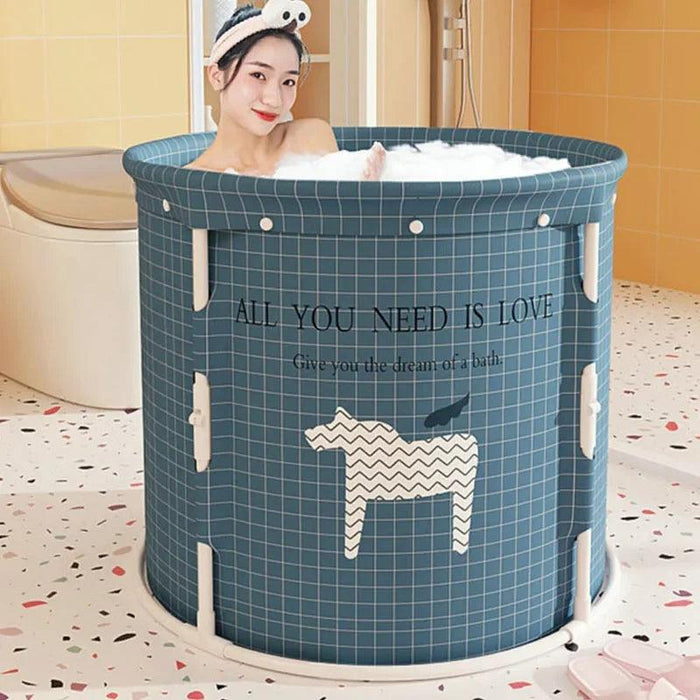 Experience Ultimate Relaxation with Our Space-Saving Japanese-Inspired Portable Bathtub for Adults