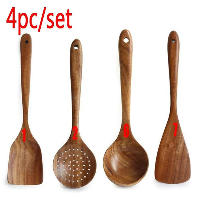 Rustic Acacia Wood Culinary Utensil Set - Timeless Tools for the Modern Kitchen