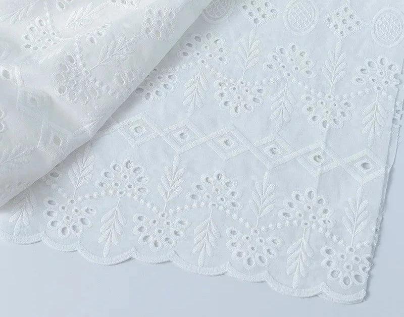 Elegant 100% Cotton White Lace Material