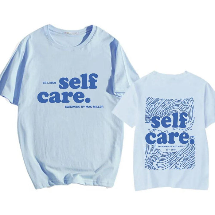 Macc Miller Heavy Mental Self Care T-Shirts - Hip Hop Streetwear Casual Tee for Men, Short Sleeve Summer & Spring Wear