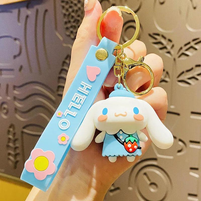 Sanrio Fruit Series Keychain Set - Adorable Kuromi, Cinnamoroll, and Pochacco Charms