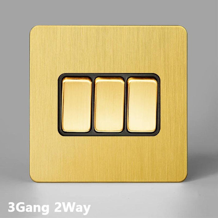 Luxurious Gold Dimmer Switch Set with USB Charging Port - Perfect for French/EU Plugs