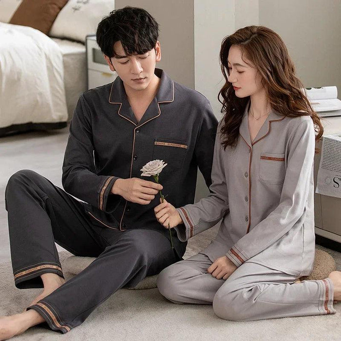 Chic Korean Unisex Cotton Sleepwear Set for Luxurious Comfort