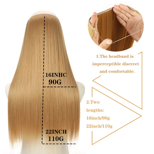 Blonde and Black Halo Hair Extension for Effortless Volume and Length