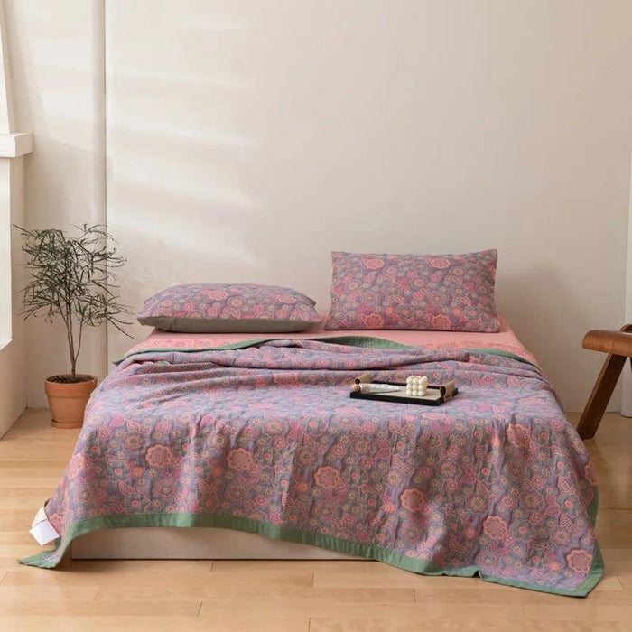 Ethnic-Inspired Cotton Gauze Bedspread Blanket for Ultimate Comfort