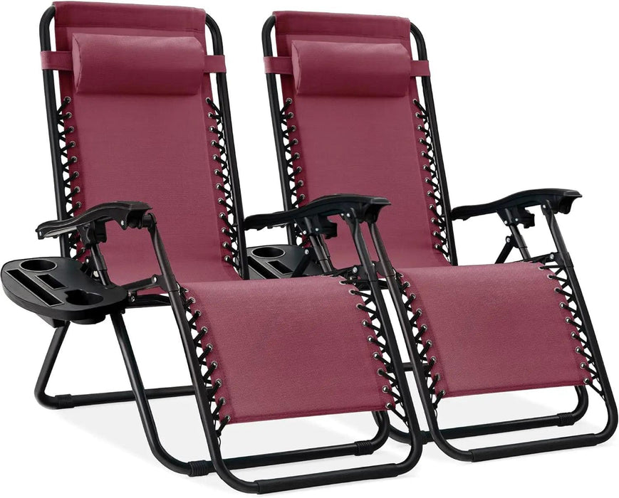 Luxury Zero Gravity Lounge Chairs Set with Accessories in Elegant Black