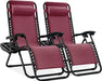 Luxury Zero Gravity Lounge Chairs Set with Accessories in Elegant Black