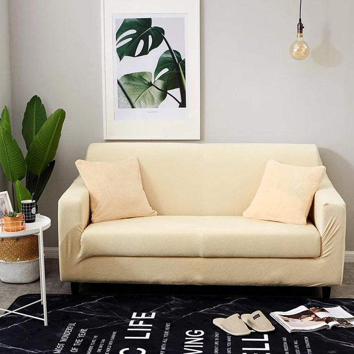 Luxurious Thick Velvet Stretch Sofa Cover - Cozy Elastic Protector for Your Couch