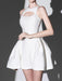 Sleeveless A-line Mini Dress with Cutout Accents and Pleated Details for Women's Evening Events