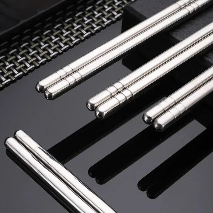 Elegant Stainless Steel Sushi Chopsticks with Enhanced Grip for Asian Cuisine