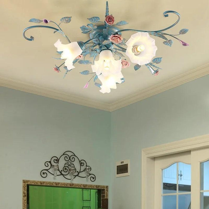 Whimsical Blossom Illuminating Chandelier for Romantic Interiors and Celebratory Events