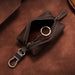 Retro Style Genuine Leather Key Pouch with Zipper Closure