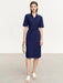 Elegant Minimalist Summer Dress with Belted Waist and Collar for the Contemporary Woman