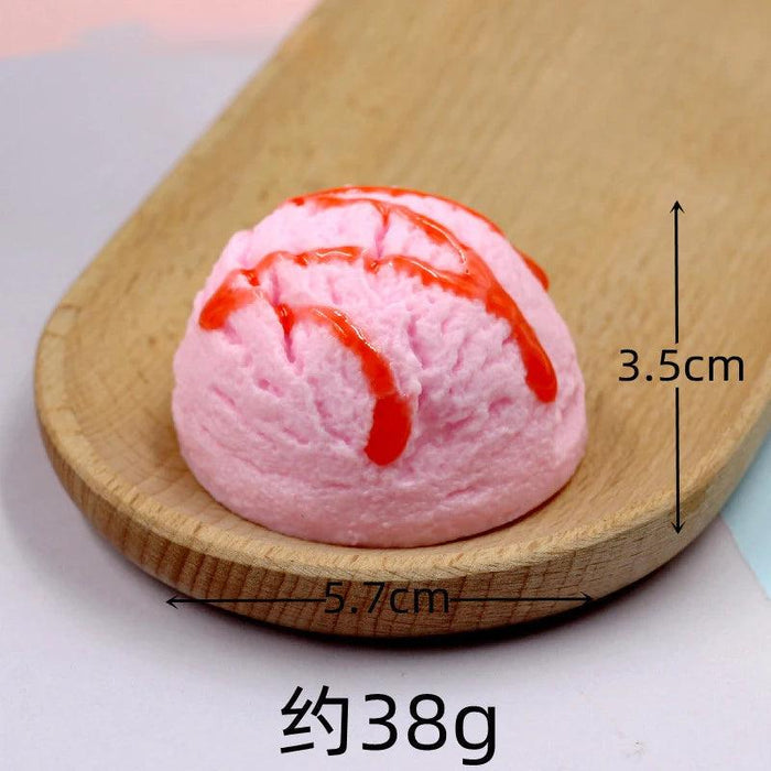 Lifelike Resin Ice Cream Cone Model - Realistic Fake Dessert Decor for Photography and Home Ornamentation