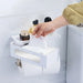 Rotating Double Roll Wall Mounted Tissue Paper Holder with Storage Organizer