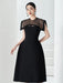 A-line Evening Dress with Sheer Overlay and Cutout Details