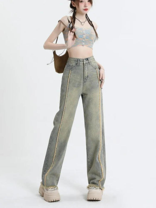 Revamp Your Wardrobe with Edgy High-Rise Wide Leg Denim Jeans for Women