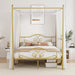 Chic Metal Canopy Bed Frame with Four Posters and Under-Bed Storage Solutions