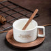 Elegant American Heritage Ceramic Coffee Cup Set with Walnut Cup Holder and Gift Box