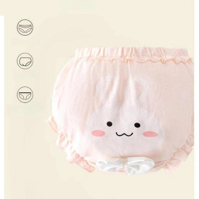 4-Pack Soft Cotton Cartoon Underwear for Baby Girls, Breathable Kids Panties for Ages 1.5-5 Years