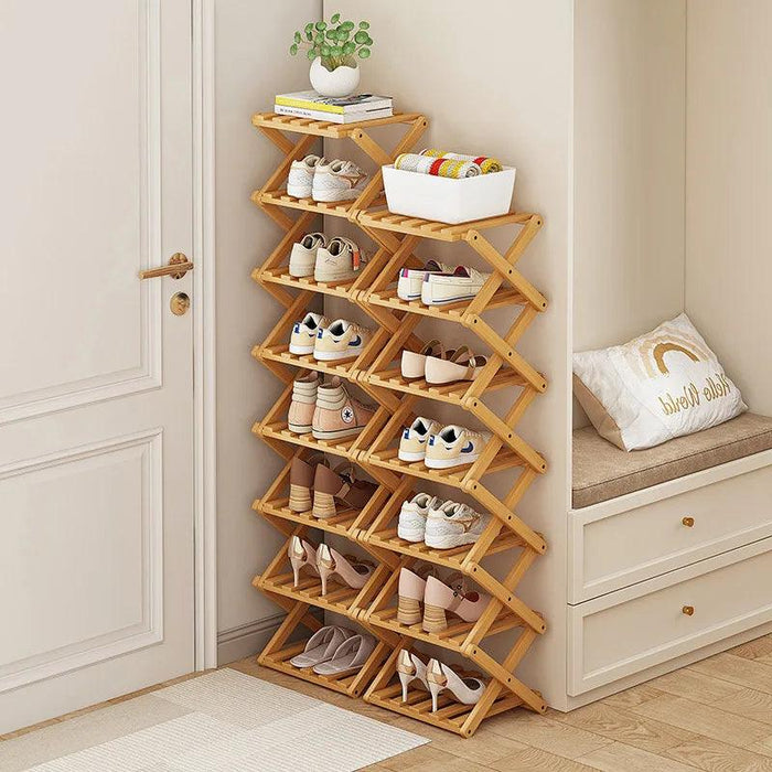 Elegant Expandable Bamboo Shoe Storage Rack with Customizable Tier Options