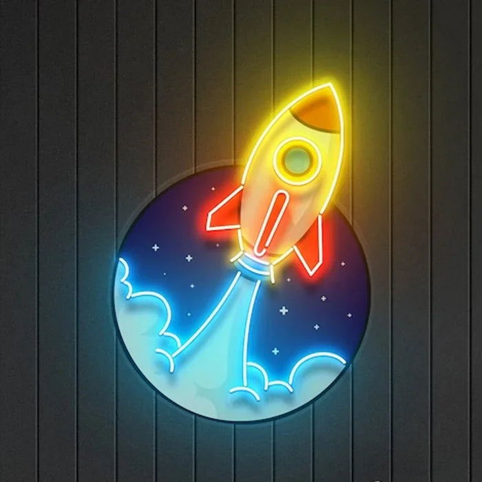 Neon Cartoon LED Wall Art Light with Customization and Dimming Options for Room Decor