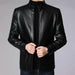 Men's Stylish Faux Leather Biker Jacket - Warm and Windproof Outerwear