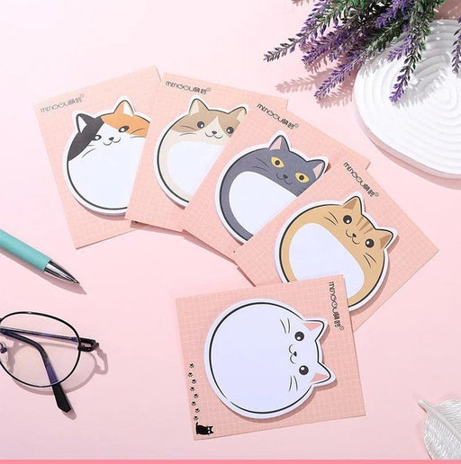 Kawaii Chubby Cat Memo Pad - 30 Playful Sticky Notes for Fun Organization