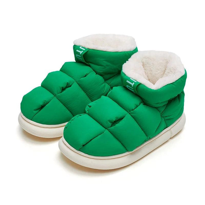 Couples' Cozy Winter Waterproof Snow Boots & Plush High-Top Slip-Ons Set