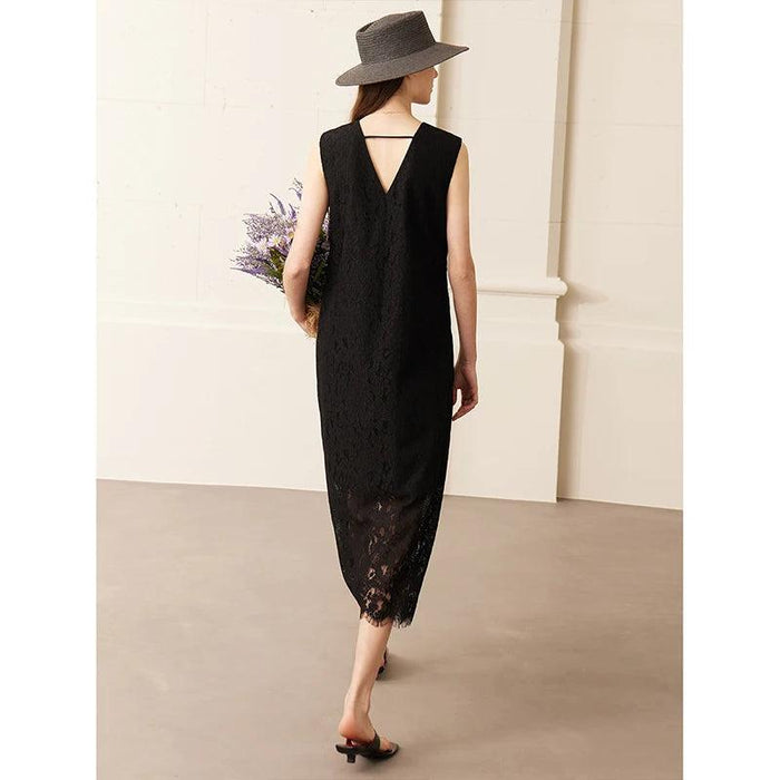 Chic Sleeveless A-Line Lace Dress for Effortless Summer Elegance