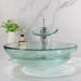 Elegant Blue Glass Vessel Sink Ensemble with Waterfall Faucet