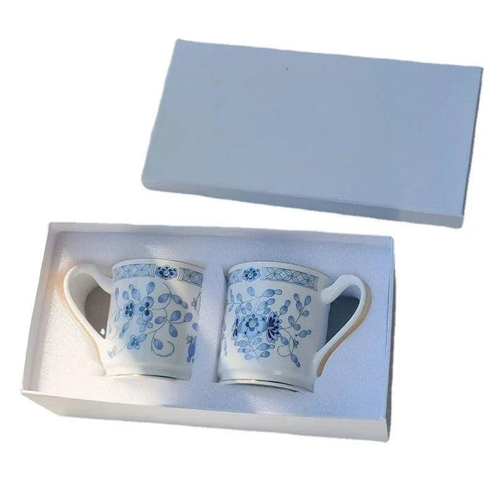 Elegant Blue and White Japanese Porcelain Tea and Coffee Collection