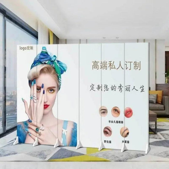 Versatile Mobile Folding Chinese Partition Screen for Hotels and Offices - Dual-Sided Conference Divider