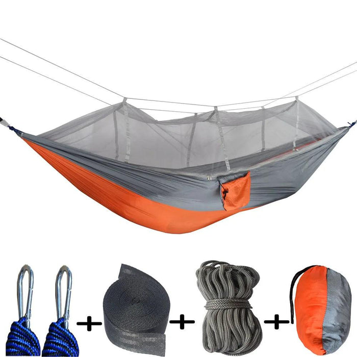 Outdoor Adventure Hammock with Insect Protection - Lightweight Portable Hanging Bed for Camping Comfort