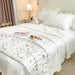 Ruffles Flowers Embroidery Summer Quilt Set