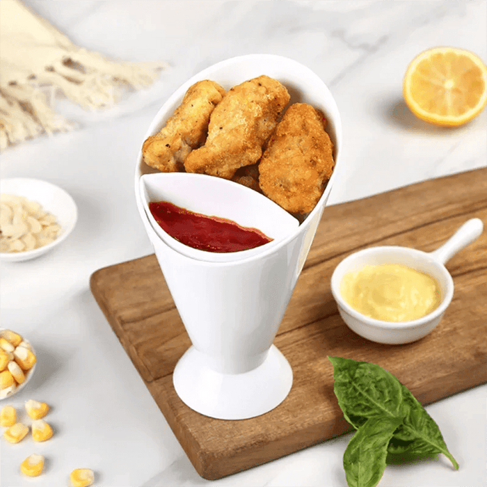 Dual-Compartment Snack Holder - The Ultimate Finger Food Solution