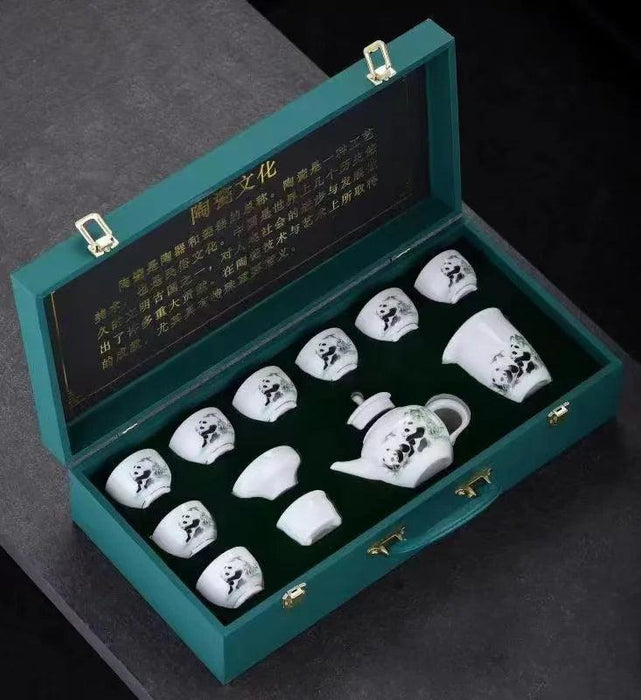 Luxurious Goat Fat Jade Porcelain Kungfu Tea Set for an Elevated Tea Experience