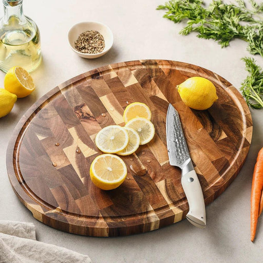 Premium Acacia Wood Cutting Board - Non-slip Kitchen Essential for All Food Types