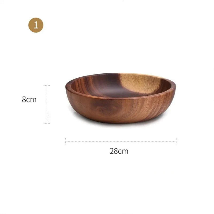 Acacia Wood Bowl Collection – Stylish Serving Solutions for Salads, Soups, and Fruits