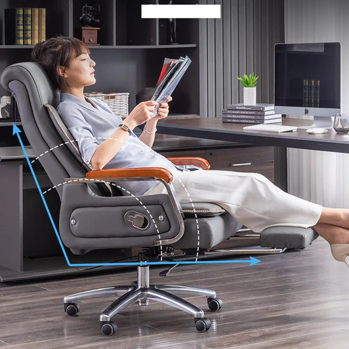 Ergonomic Faux Leather Gaming Recliner with 360-Degree Swivel