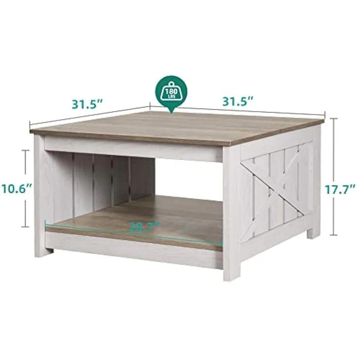 Versatile Rustic Grey Coffee Table Set with Dual Storage Options