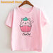 Peach & Goma Mochi Cat with Giraffe Print Kids Tee - Cute Harajuku Style Shirt for Boys & Girls