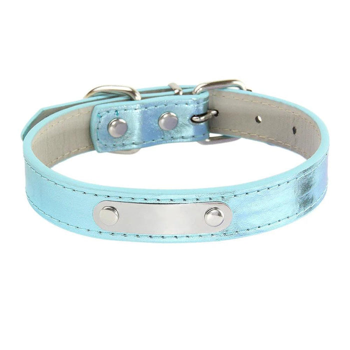 Glamorous Personalized Engraved Leather Dog Collar with Sparkling Accents