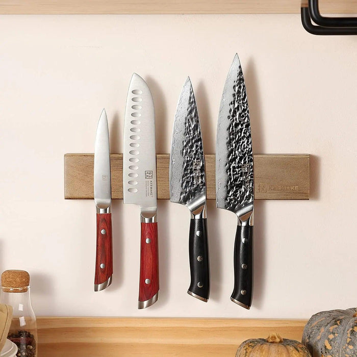 Sustainable Acacia Wood Magnetic Knife Strip with High-Strength Neodymium Magnets for Effortless Kitchen Organization